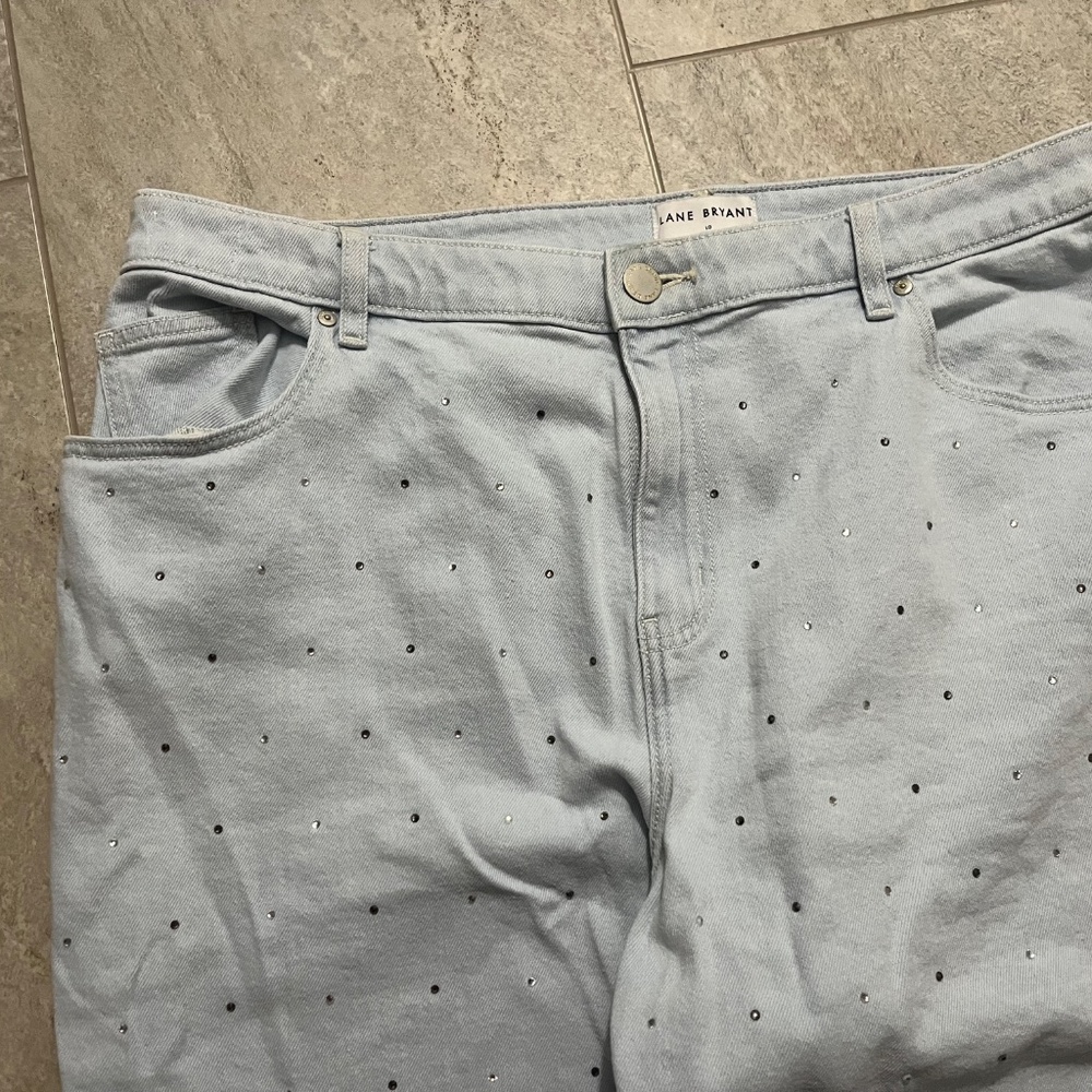 BOYFRIEND CAPRI SIZE 18 WITH SPARKLES (slightly wrinkled NWOT) - Picture 4 of 9